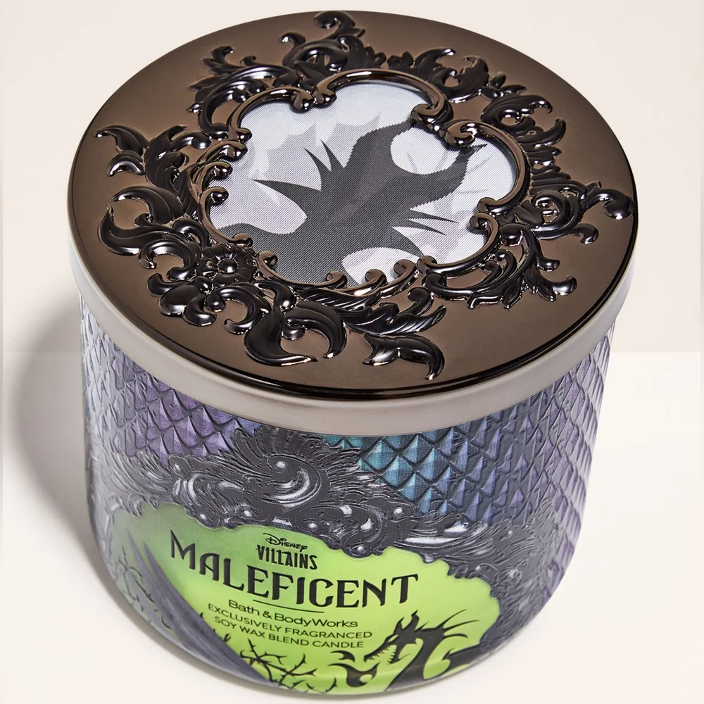 Bath & Body Works Disney Villains Maleficent Fancy Lid 3-Wick Candle New RARE